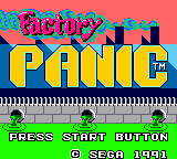 Factory Panic (Europe) Title Screen